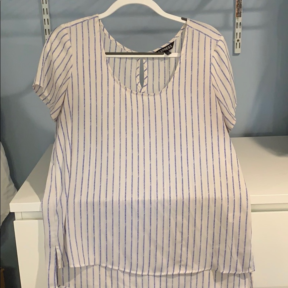 Express blue & white striped blouse
